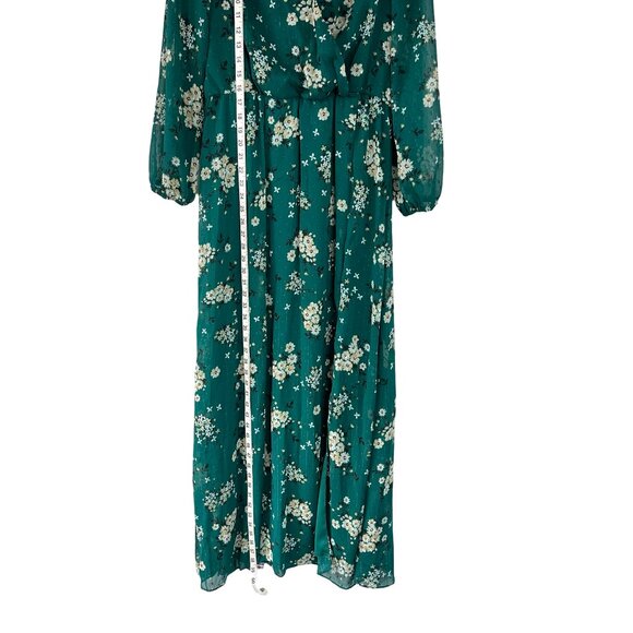 Green Floral Maxi Dress. Perfect Spring Outfit. Premier Amour Size 12. - Picture 5 of 12